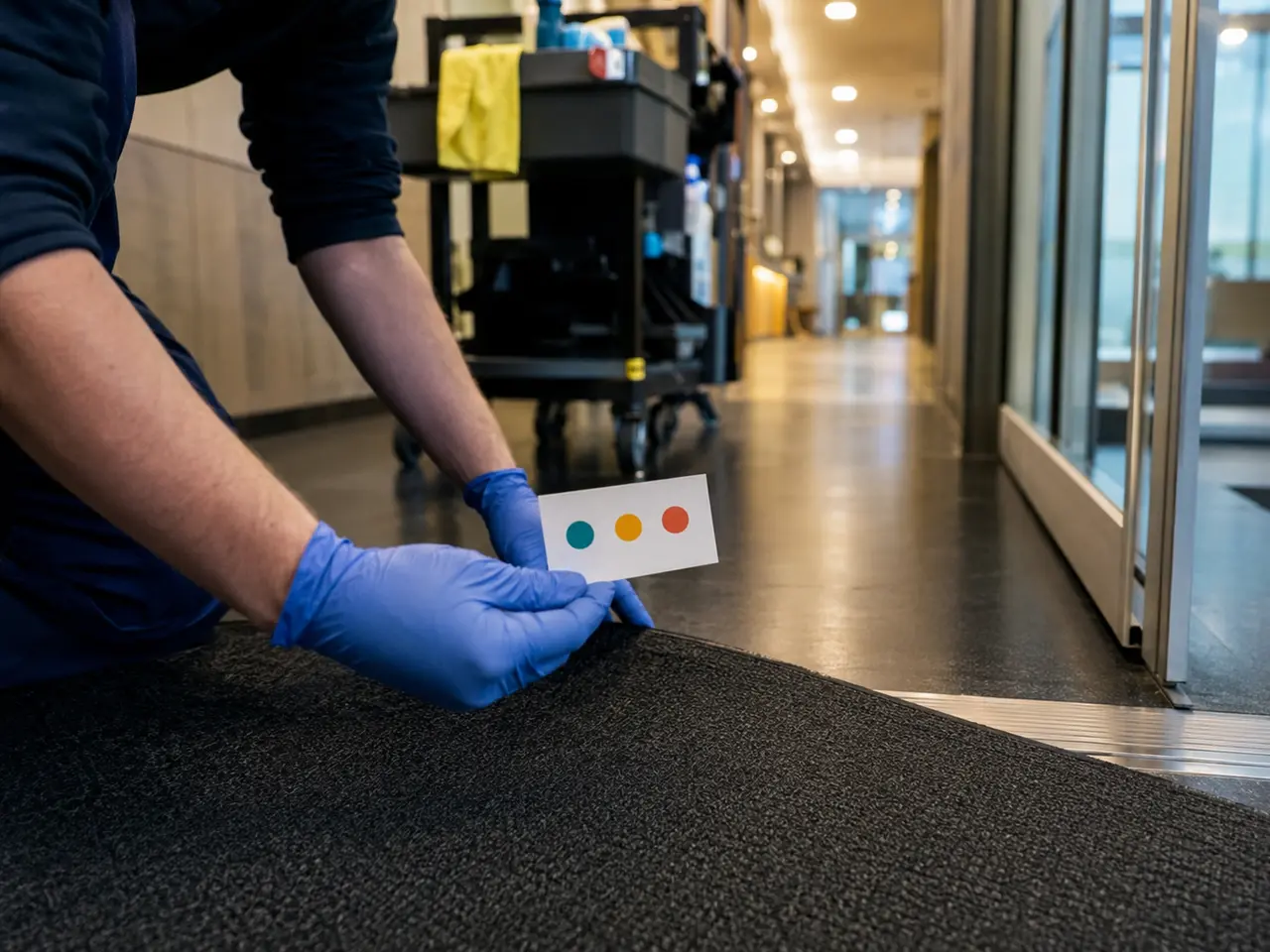 Kontrolle einer gereinigten Fläche bei der gemeinsamen Objektabnahme