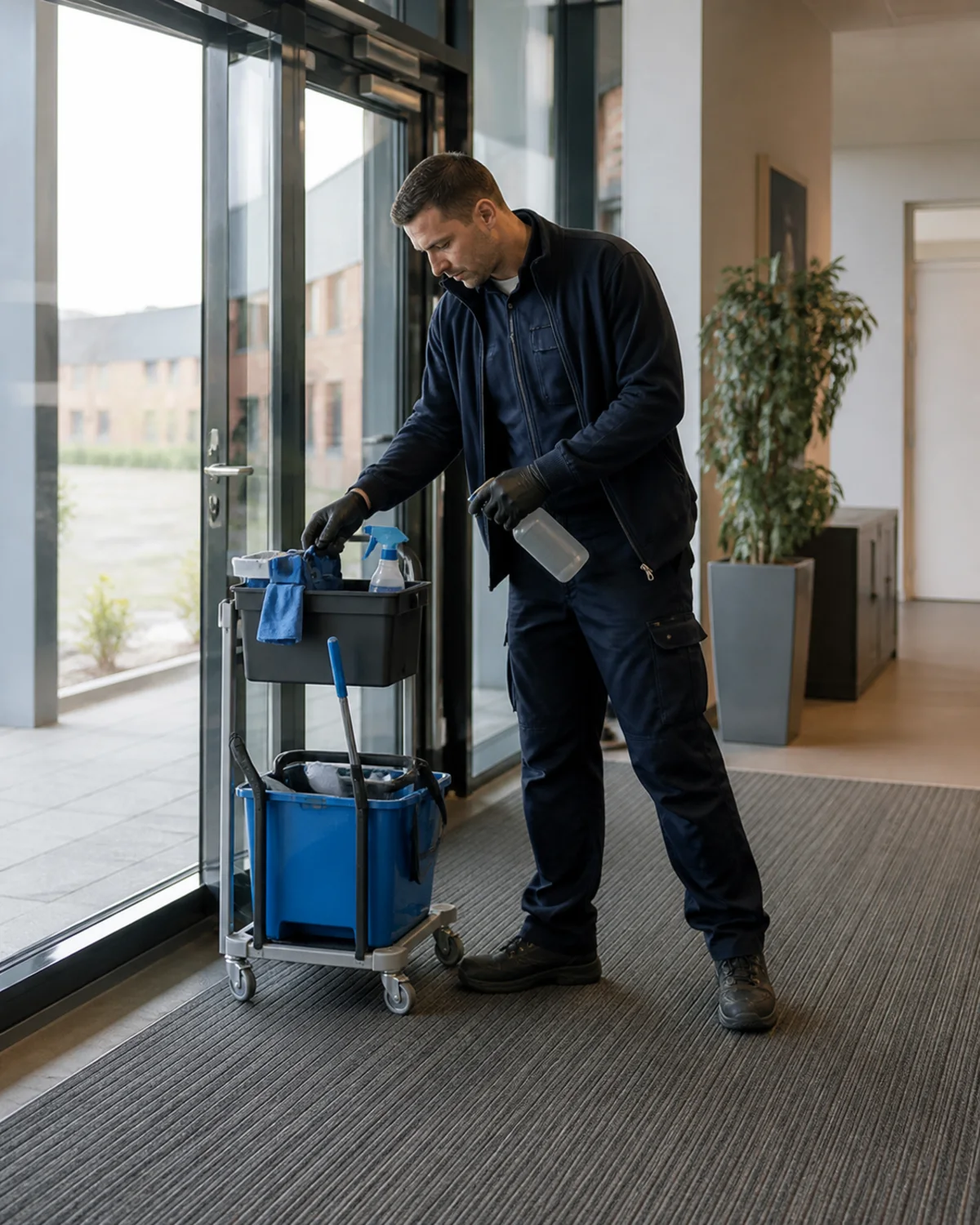 Gebäudereinigung Ritterhude 1 Reinigung eines gewerblich genutzten Eingangsbereichs