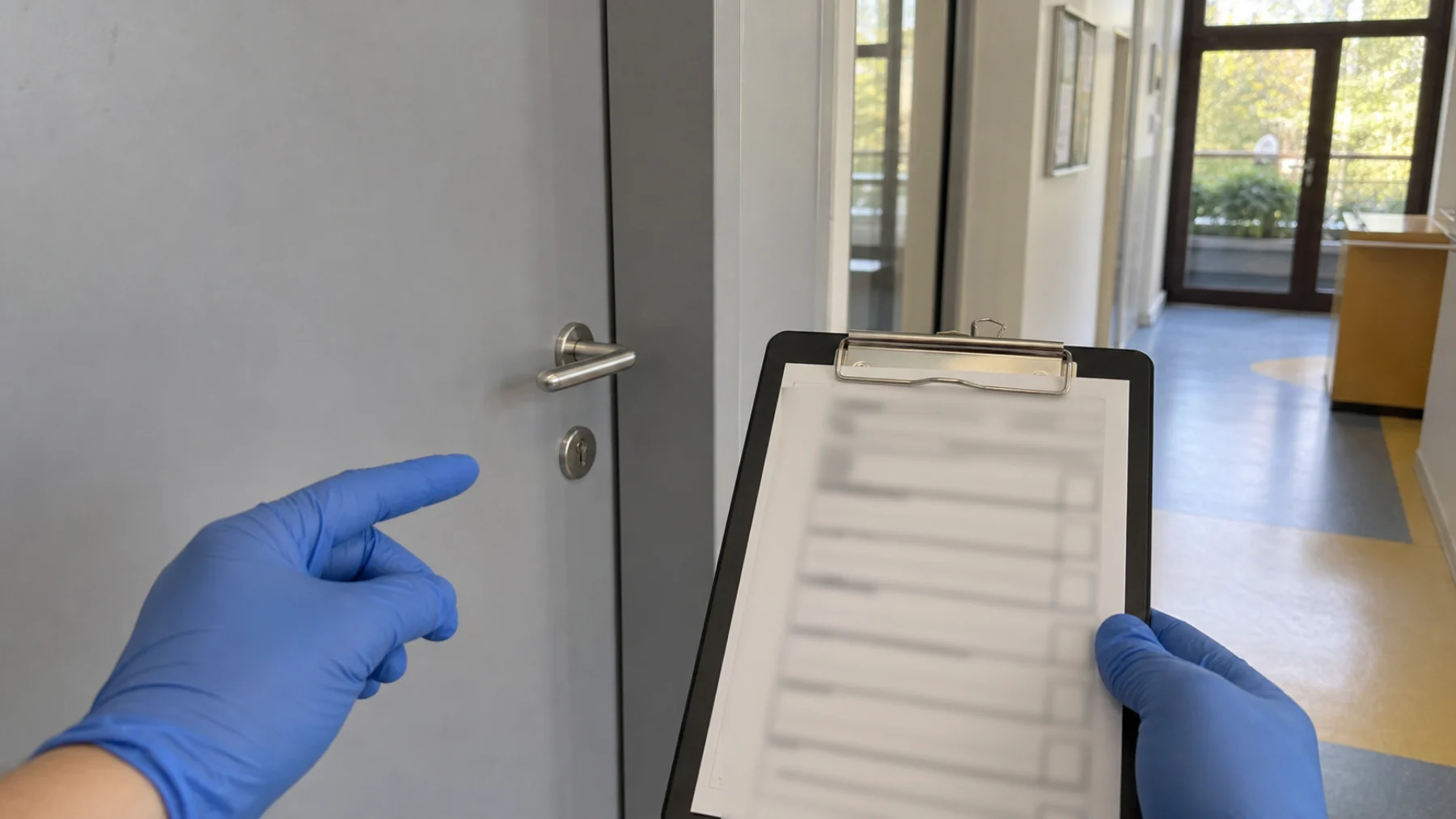 Die wichtigste Kontaktfläche steht auf keiner Standardliste 1 Dokumentation häufig berührter Kontaktflächen in einem Bürogebäude