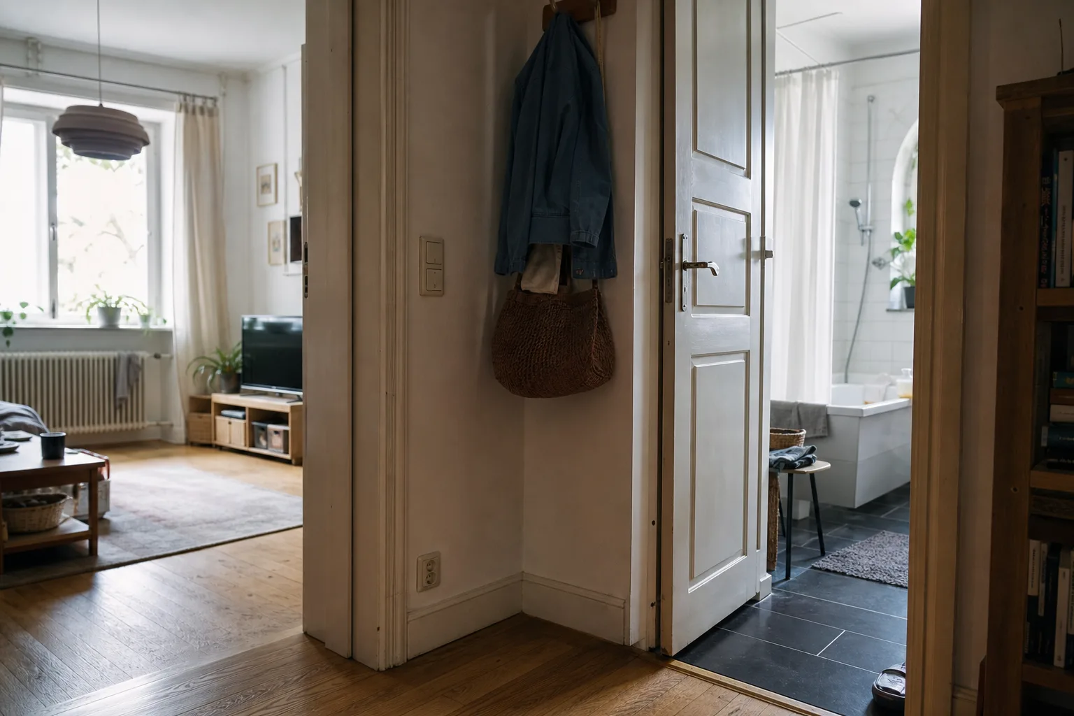 Wie oft sollte gereinigt werden? Putzrhythmus für Haushalt und WC 1 Bewohnter Flur mit Übergängen zu Wohnraum und Bad